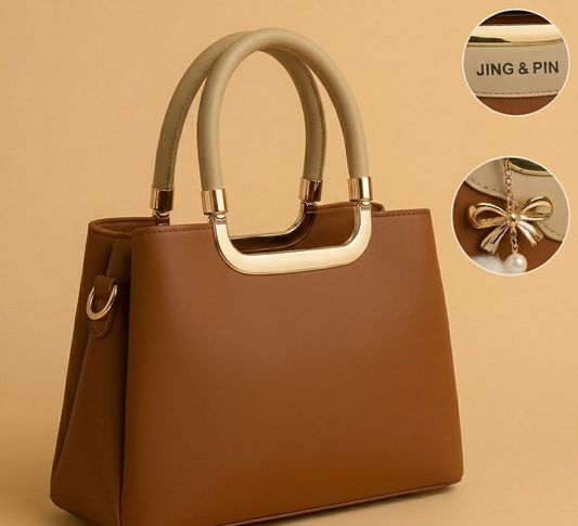 Modern Muse 2-Piece Handbag Set – Sleek Rexine in Minimalist Plain Design