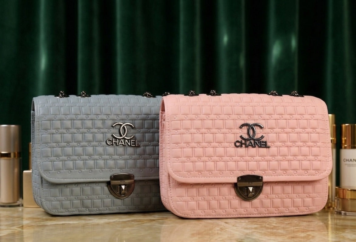 Pearl White Quilted Chain Shoulder Bag